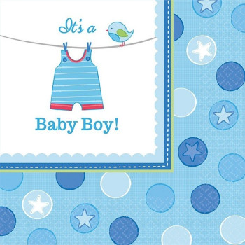 Tovaglioli da festa "Baby Shower Blu" - Decorazione da tavola Baby Shower