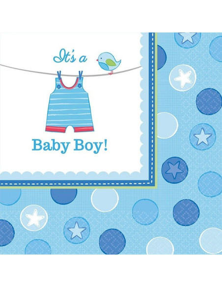 Tovaglioli da festa "Baby Shower Blu" - Decorazione da tavola Baby Shower