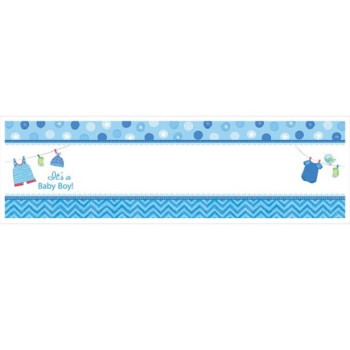 Banner personalizzabile "Baby Shower Blu" - Decorazione Baby Shower - Bellefete.ch 2