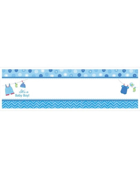 Banner blu personalizzabile per baby shower Banner blu personalizzabile per baby shower