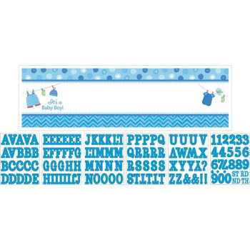 Banner personalizzabile "Baby Shower Blu" - Decorazione Baby Shower - Bellefete.ch