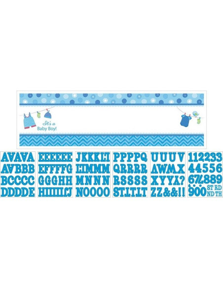 Anpassbares Banner "Baby Shower Blau" - Baby Shower Dekoration - Bellefete.ch