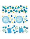 Confettis décoration de table baby shower bleu garçon