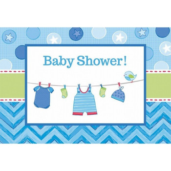 Inviti per feste Baby Shower Blu - Articoli per Baby Shower - Bellefete.ch