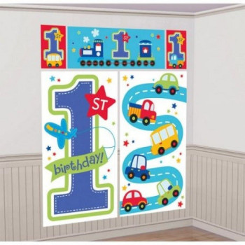 Decorazione murale 1° Compleanno Ragazzo - Tema Tutti a bordo - Bellefete.ch