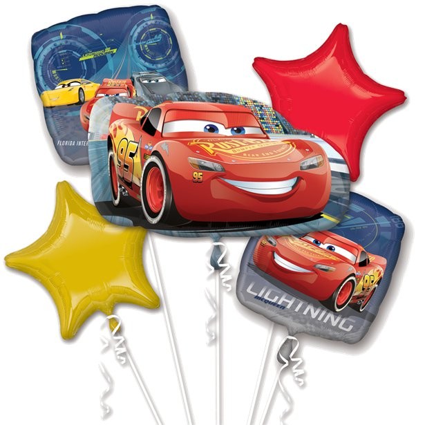 Blumenstrauß aus McQueen-Cars-Geburtstagsballons
