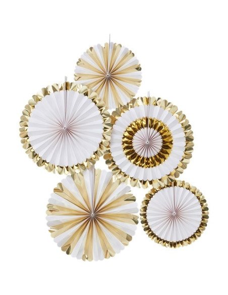 Ventagli da festa in carta Oro e Bianco - Articoli da festa - Bellefete.ch