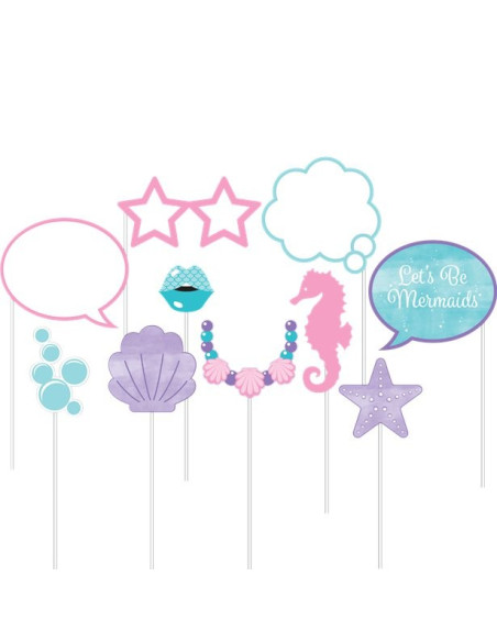 Accessoires photo d'anniversaire Sirène  - Décorations de fête enfant - Bellefete.ch - Suisse