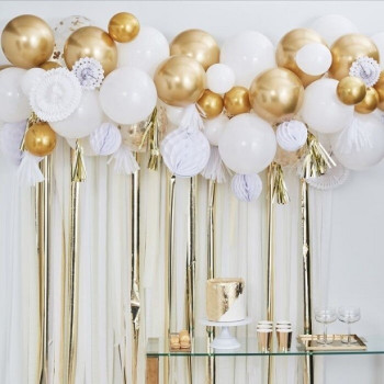 Scatola di palloncini e decorazioni per feste in Oro - Bellefete.ch - Svizzera