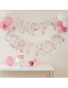 Ghirlanda di palloncini rosa buon compleanno