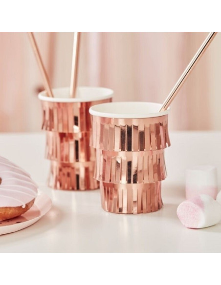 tazze economiche con frange in oro rosa
