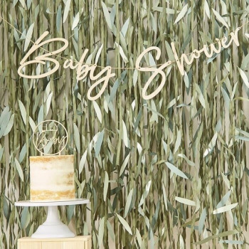 Holz Girlande Baby Shower Botanica - Partyartikel Baby Shower - Shop Schweiz