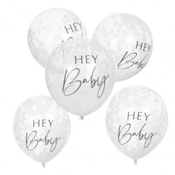 Weiße botanische Babyparty-Luftballons