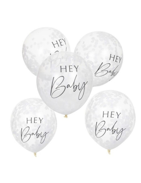 Weiße botanische Babyparty-Luftballons