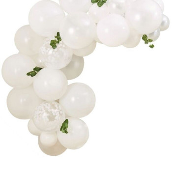 Arco di palloncini bianchi con fogliame - Decorazione di festa - Articoli di festa 2