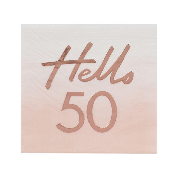 Tovaglioli di compleanno "Hello 50 anni" in oro rosa - Articoli per feste - Bellefete.ch 2