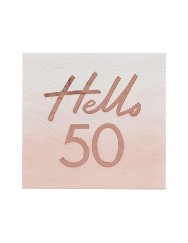 SERVIETTES D'ANNIVERSAIRE ROSE GOLD 50 ANS EN SUISSE