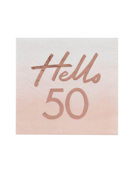 ROSÉGOLD GEBURTSTAGSERVIETTEN 50 JAHRE IN DER SCHWEIZ