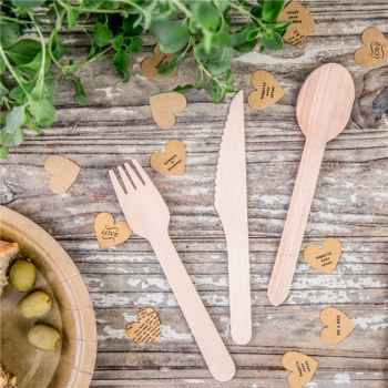 18 Posate in legno naturale - Decorazione della tavola - Bellefete.ch 2