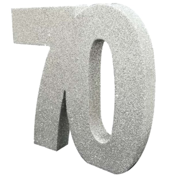 Decorazione da tavola con paillettes argentate 70 anni - Articoli per feste 70 anni - Svizzera