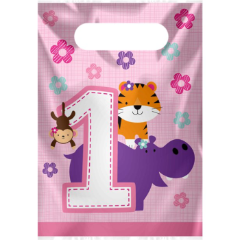 Sacs à cadeaux - 1er Anniversaire Fille & Animaux - Articles de fête en Suisse