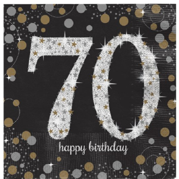 Tovaglioli per feste 70 anni "Buon compleanno" - Articoli per feste per adulti - Bellefete.ch