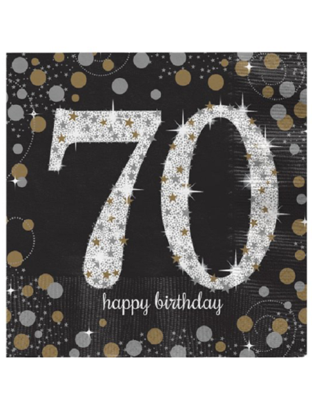 Tovaglioli per feste 70 anni "Buon compleanno" - Articoli per feste per adulti - Bellefete.ch