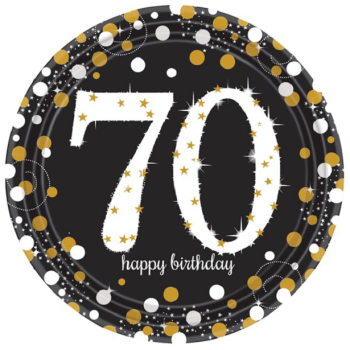 Partyteller 70 Jahre "Happy Birthday" - Partyartikel für Erwachsene - Schweiz