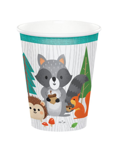Partygläser aus Papier Waldtiere - Geburtstagsdekoration - Schweiz