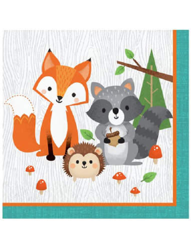Serviettes de fête Animaux de la forêt - Déco d'anniversaire enfants - Suisse