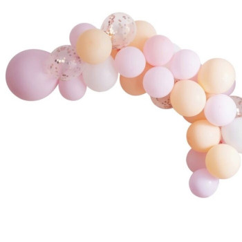 Arche de ballons Pêche et Rose Pastel - Déco de fête - Livraison en Suisse 2