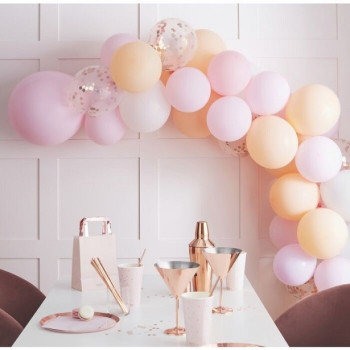 Ballonbogen Pfirsich und Pastellrosa - Festtagsdekoration - Lieferung in die Schweiz