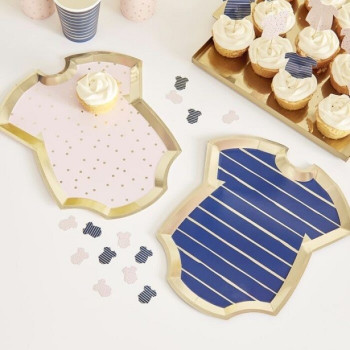 Grandes assiettes de fête Baby Shower - Gender Reveal - Déco de fête de naissance - Suisse