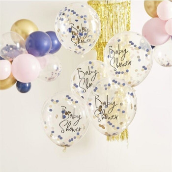 Ballons de fête à confettis Baby Shower - Gender Reveal - Déco de fête de naissance - Suisse
