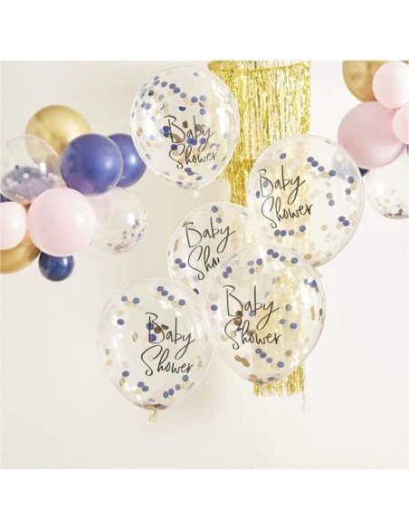 Ballons de fête à confettis Baby Shower - Gender Reveal - Déco de fête de naissance - Suisse