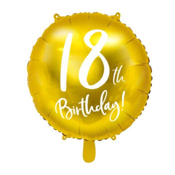 Aluminium-Geburtstagsballon 18 Jahre Gold - Partydekoration 18 Jahre - Bellefete.ch 2