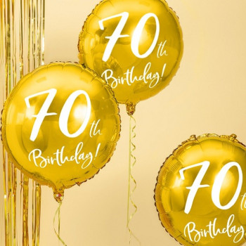 Aluminium Party Ballon 70 Jahre in Gold - Partyartikel 70 Jahre - Bellefete.ch