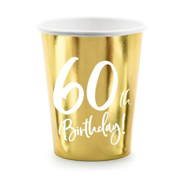 Bicchieri di compleanno 60 anni in oro - Articoli per feste 60 anni - Bellefete.ch 2