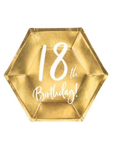 Geburtstagsdessertteller 18 Jahre in Gold - Partyartikel 18 Jahre - Schweiz