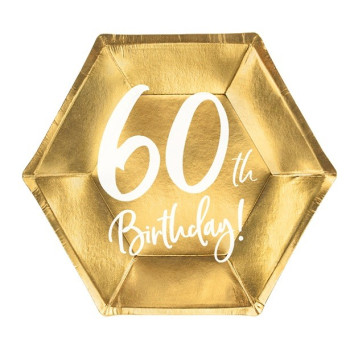 Geburtstagsdessertteller 60 Jahre in Gold - Partydekoration - Bellefete.ch