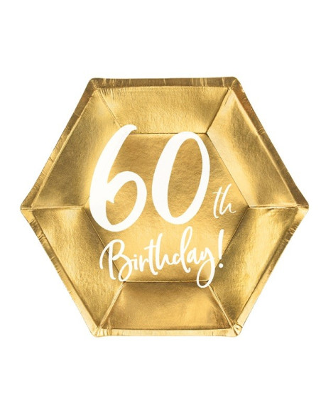 Geburtstagsdessertteller 60 Jahre in Gold - Partydekoration - Bellefete.ch