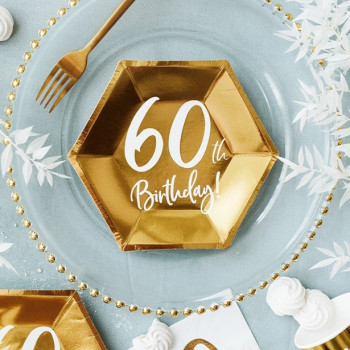 Geburtstagsdessertteller 60 Jahre in Gold - Partydekoration - Bellefete.ch 2