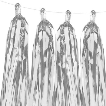 Partygirlande mit Pompons Argentée - Partyartikel in der Schweiz - Bellefete.ch 2