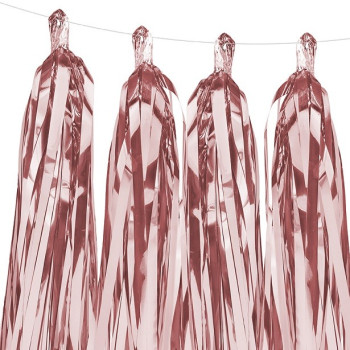 Partygirlande mit Pompon Roségold - Partyartikel in der Schweiz - Bellefete.ch 2