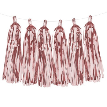 Ghirlanda di festa con pompon Oro rosa - Articoli per feste in Svizzera - Bellefete.ch