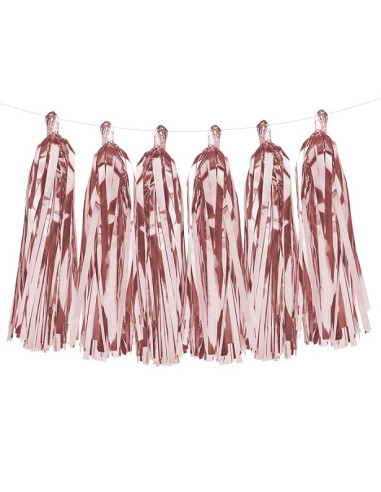 Ghirlanda di festa con pompon Oro rosa - Articoli per feste in Svizzera - Bellefete.ch