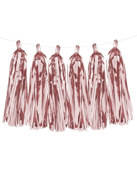 Partygirlande mit Pompon Roségold - Partyartikel in der Schweiz - Bellefete.ch