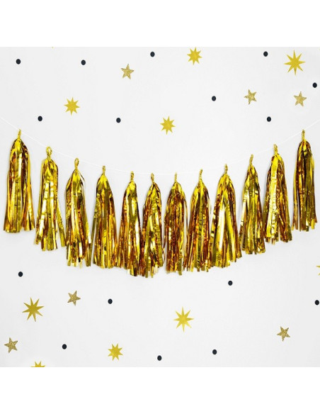 Partygirlande mit Pompon Gold - Partyartikel in Schweiz - Bellefete.ch