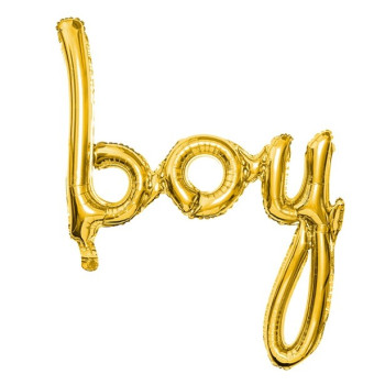 Partyballon aus Aluminium "Boy" in Gold - Partyartikel Baby Shower - Bellefete.ch 2