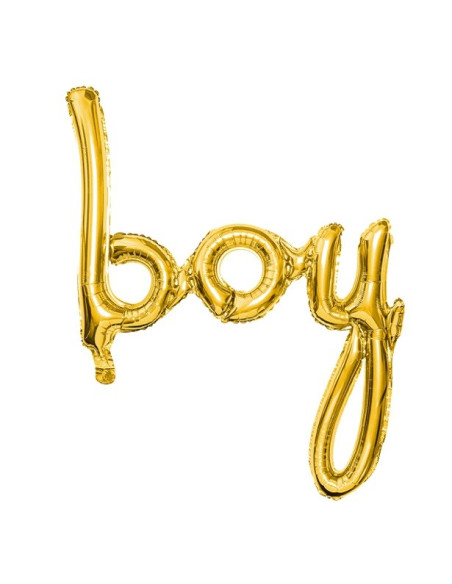 Partyballon aus Aluminium "Boy" in Gold - Partyartikel Baby Shower - Bellefete.ch
